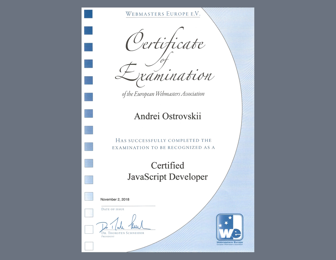 Certified JavaScript Developer